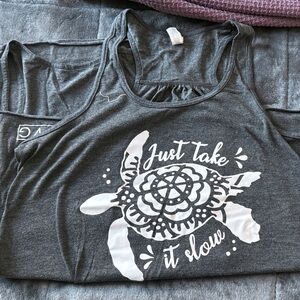 Set of 2 Constantly Varied Gear Gray Tank Top with White Design